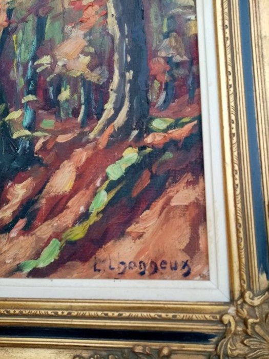 Ulei pe pânză o lucrare semnata foarte veche de o foarte bună calitate incadrata intr-o rama in stilul Baroc din lemn masiv, 68 cm cu 42, putin rama s