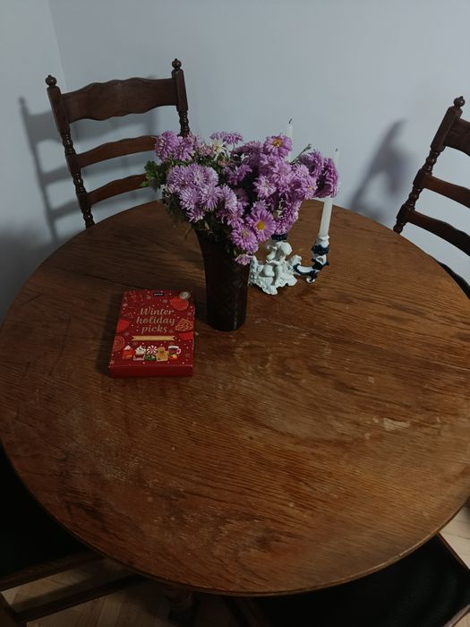 Set Masa si Scaune Vintage din Lemn Masiv - Extensibila