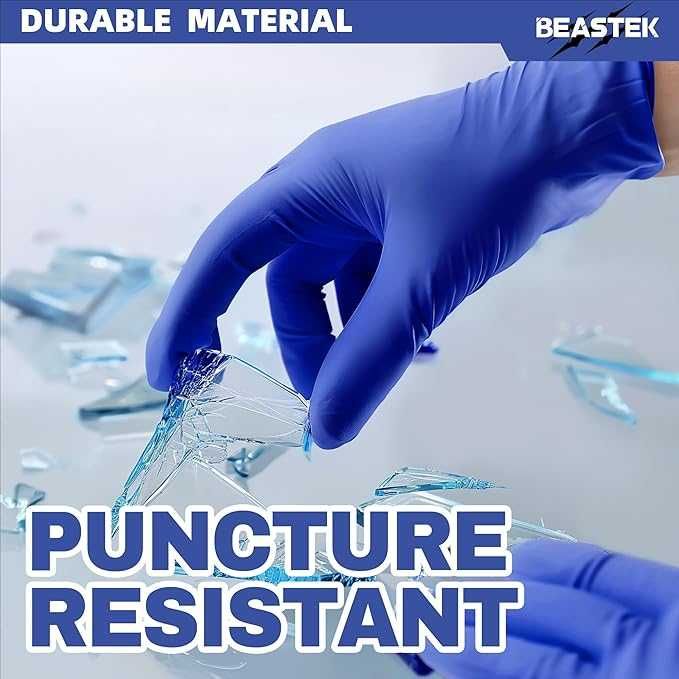 5.5 гр. Сини плътни и дебели нитрилни ръкавици нитрил