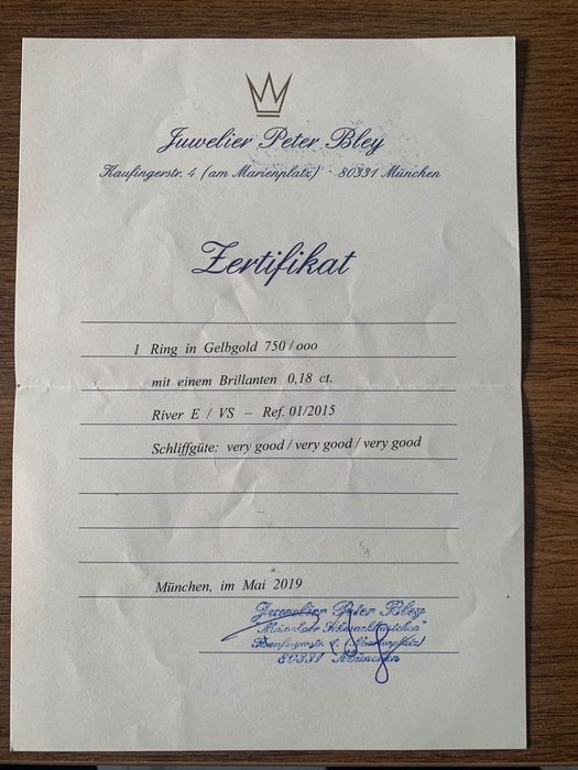 Годежен пръстен 18к с диамант