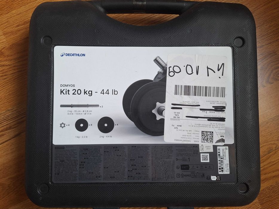 Set gantere și bare Bodybuilding 20 kg Decathlon, Noi