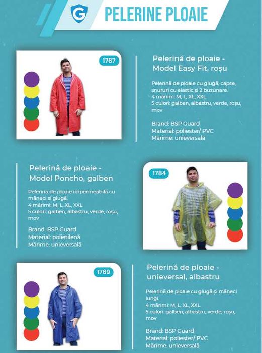 Pelerine ploaie, veste reflectorizante, ochelari protectie BSP Guard
