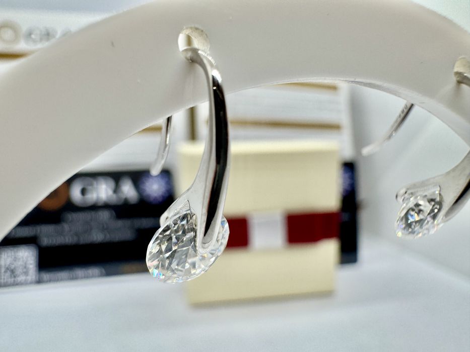 Стебърни обеци с мойсанит (Диамант) 1 карат