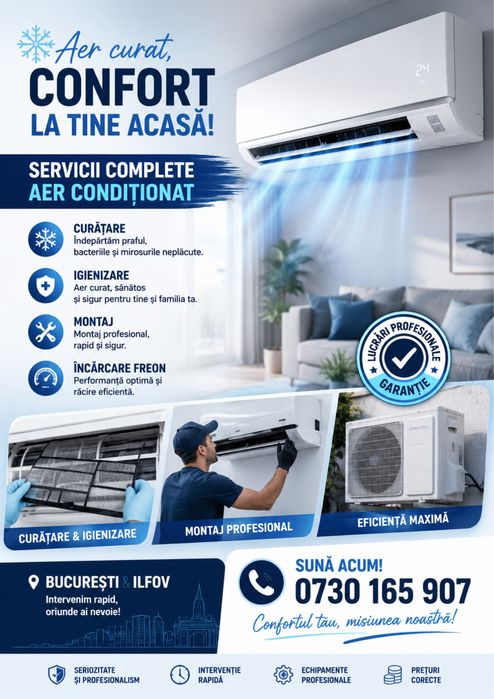 Igienizare & curatare& monaj aer conditioant&incarcare freon