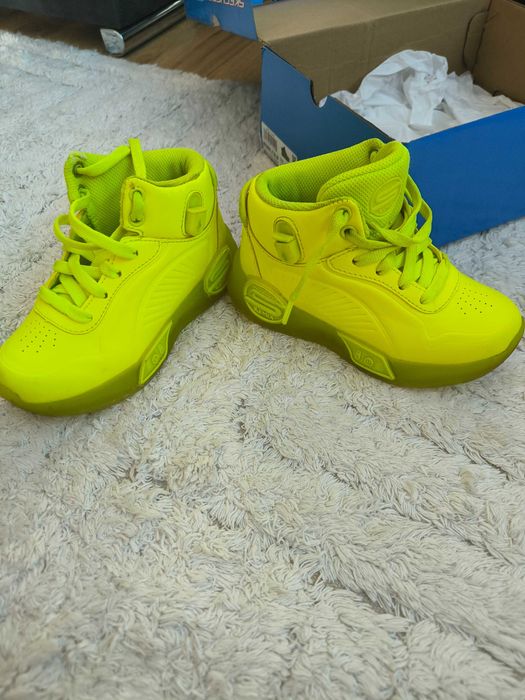 Skechers, Pantofi sport cu lumini LED S-Lights Remix, Galben neon, 29