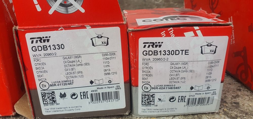 Нов заден спирачен комплект TRW VW, Audi, Skoda