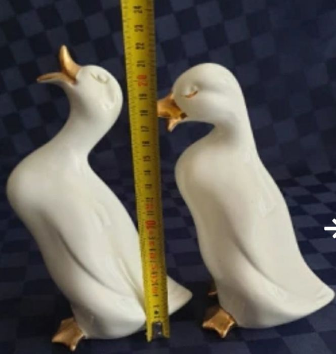 Кристален  декантер, сервиз с гъски,композиция с гъски  чифт патици