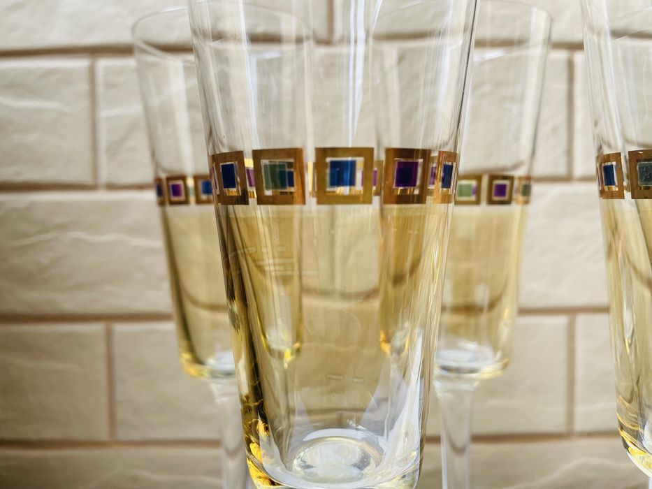 Красиви високи чаши от Англия - 5 бр