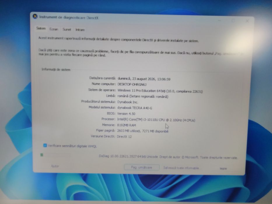Toshiba Tecra / i3 gen 10 / 8 GB RAM / ssd 128 gb