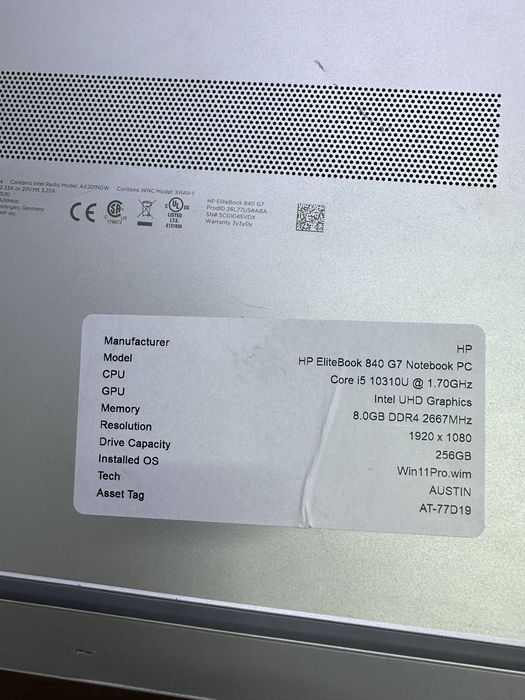 HP Elitebook 840 G7 Vpro Core i5 10310U ideal holatda!!!