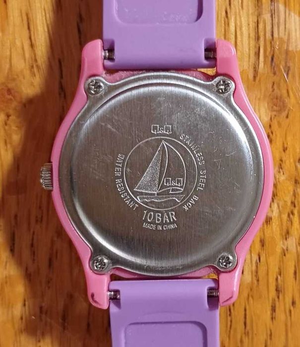 Ceas Q & Q copii fetita fetite fata, rezistent la apa 10 bar, roz mov