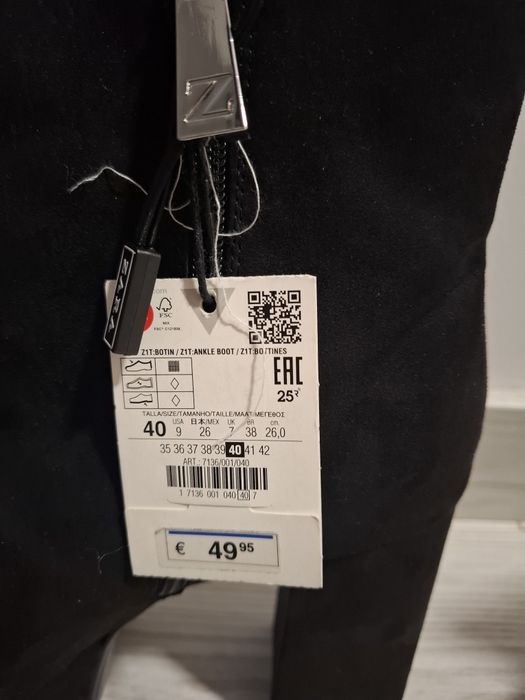 Botine dama ZARA, negre, cu platforma – NOI