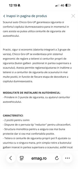 Scaun auto chicco