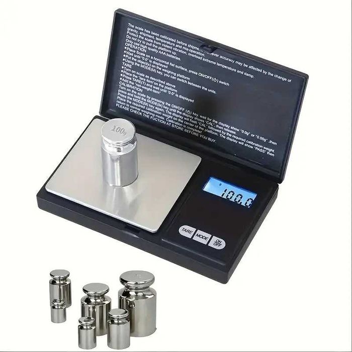 Cantar bijuterii capac negru 2 zecimale 0.01g - 1000g LCD Iluminat.