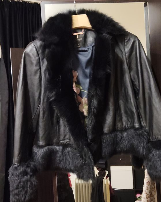 Geacă piele cu blăniță Ted Baker