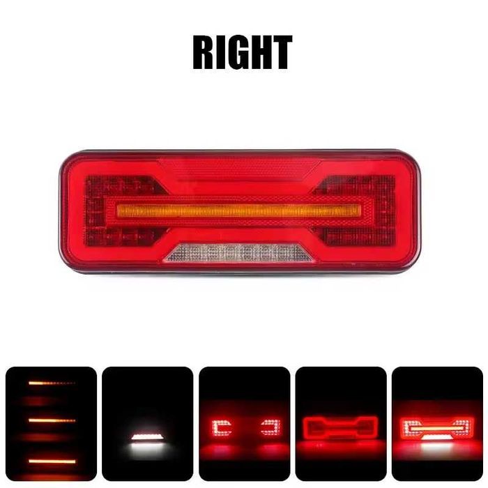 Универсални LED стопове 12V/24V с бягащ мигач комплект 2 броя