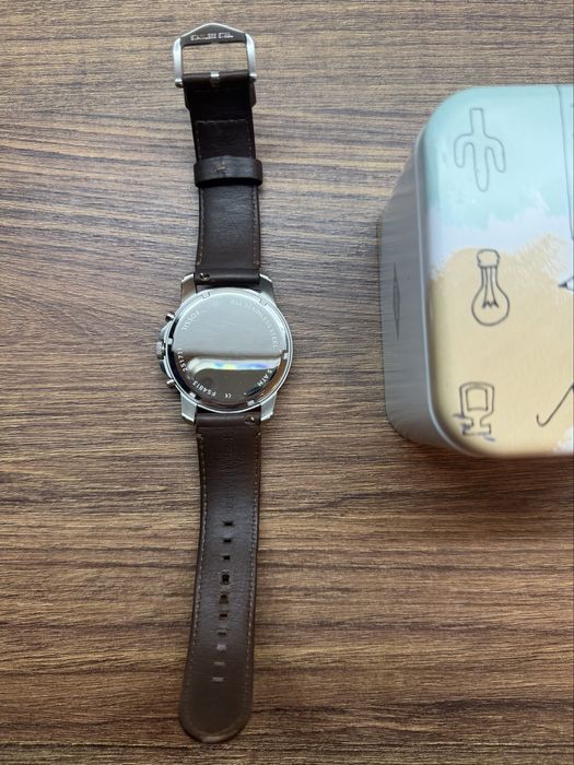 Ceas Fossil Grant FS4813 44mm Curea de Piele Maro / Negru