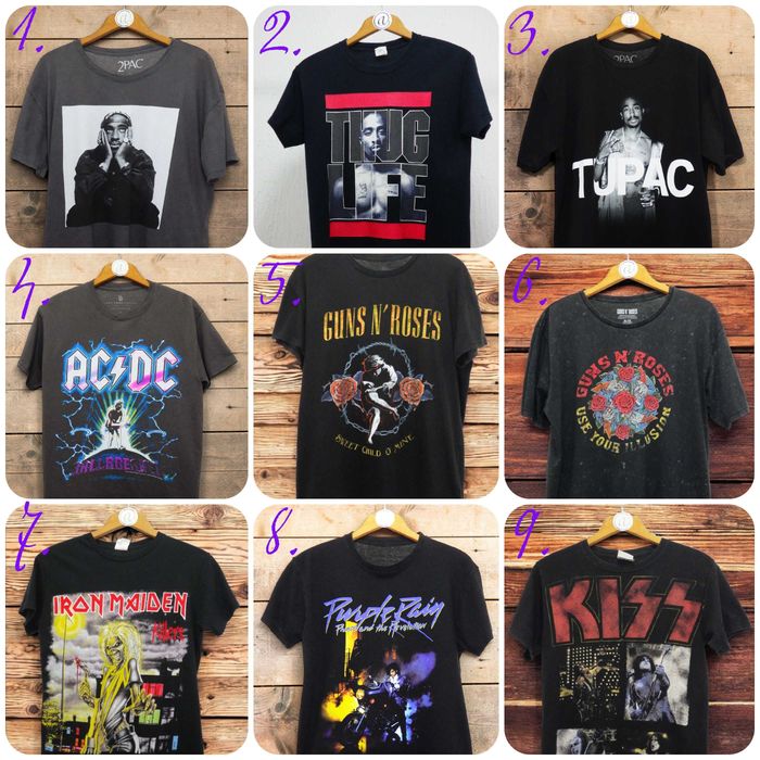 Тениски на банди и артисти / 2Pac, ACDC, GUNS N' ROSES, IRON MAIDEN, Prince, KISS