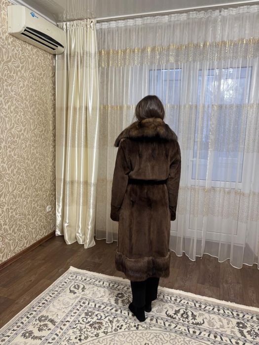 Норковая шуба с соболем