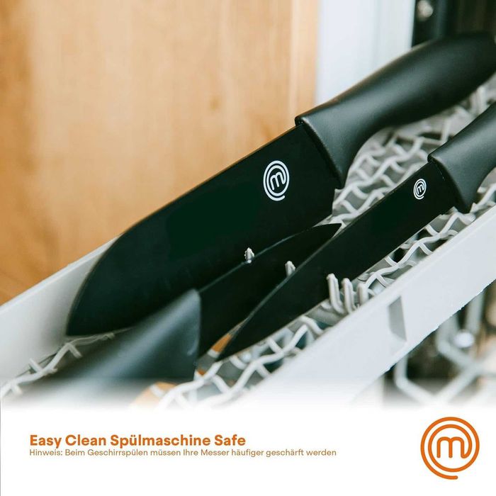 Комплект остри ножове MasterChef Остриета от неръждаема стомана, Мека дръжка, 6 части