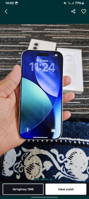 IPHONE 17 o'zi rangi oq batareya 96%