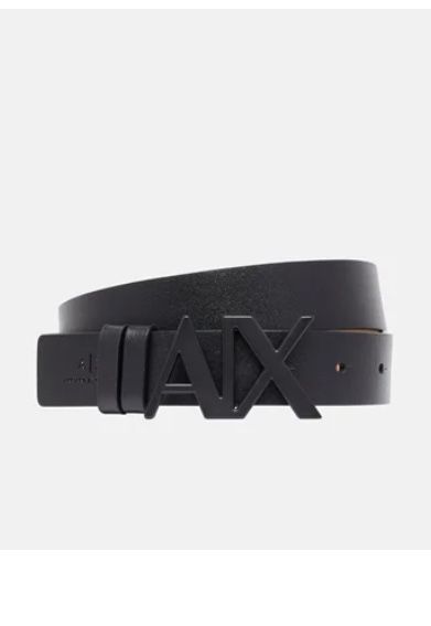 Черен кожен колан Armani Exchange