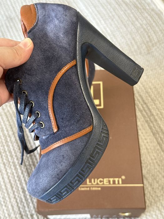 Туфли  на удобном каблуке замша