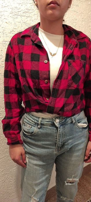 Черно Червена дълга риза