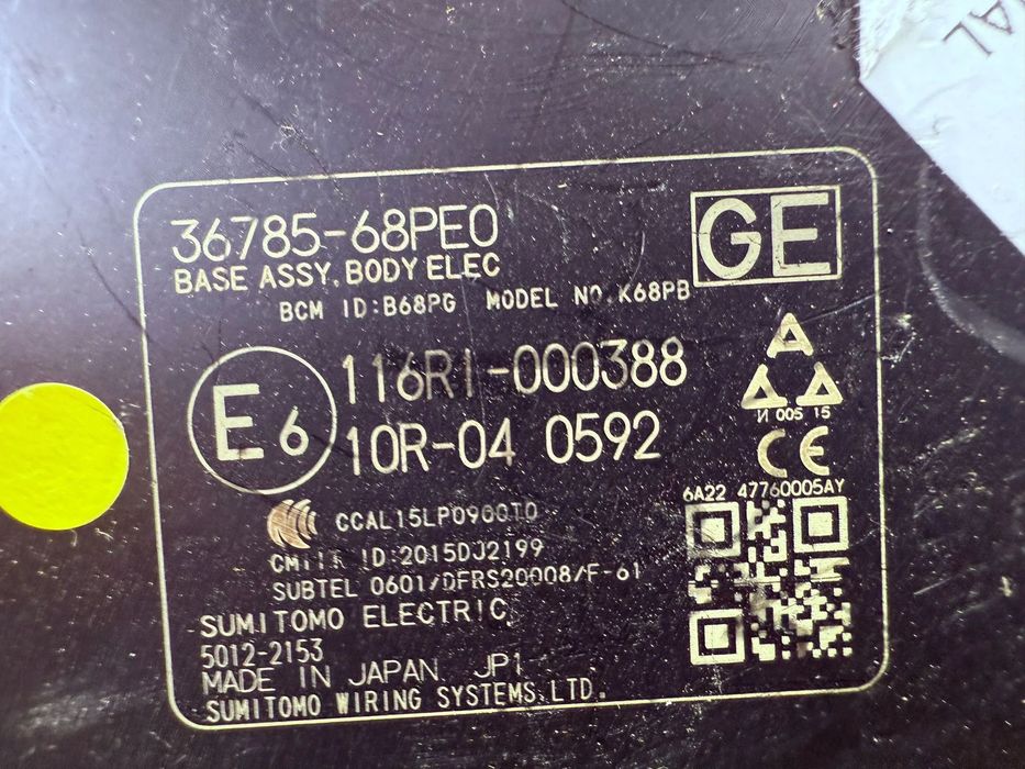 MODUL CONTROL BCM SUZUKI BALENO 2016 1.0 BENZINA K10C-T Hatchback COD OEM 36785-68PE0 2016-2025