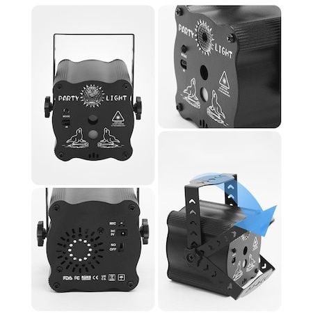 Proiector de lumini disco,RGB, 8W, LÁSER+LED, telecomanda,nou