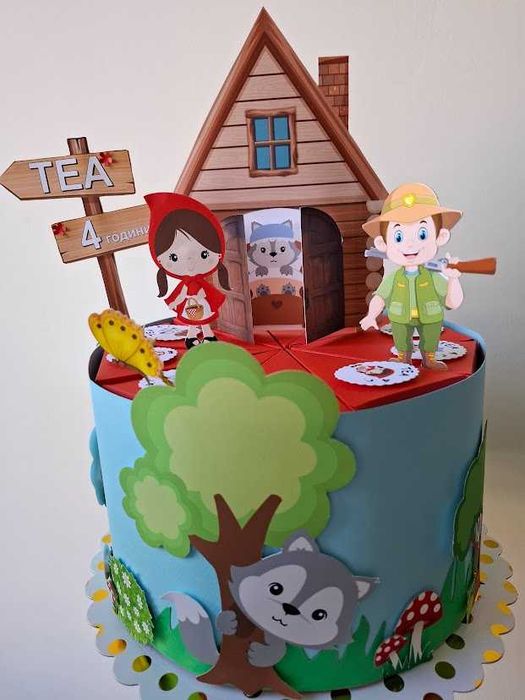 Картонена торта (включена украса+подложка) + КОМПЛИМЕНТ