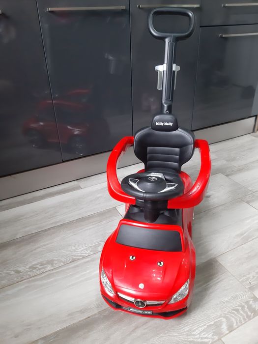 Mașinuță copii, Mercedes AMG, cu melodii și claxon, maner de împins