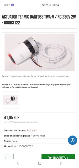 Danfos  Actuator termic  088H3122