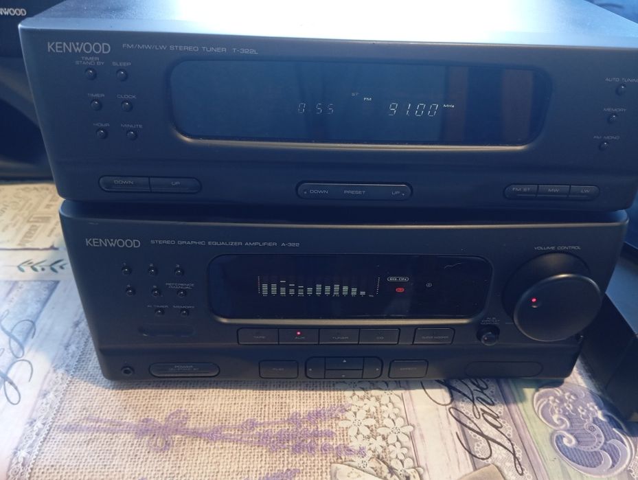 Комплект грамофон Lenco,усилвател тунер и колони Kenwood