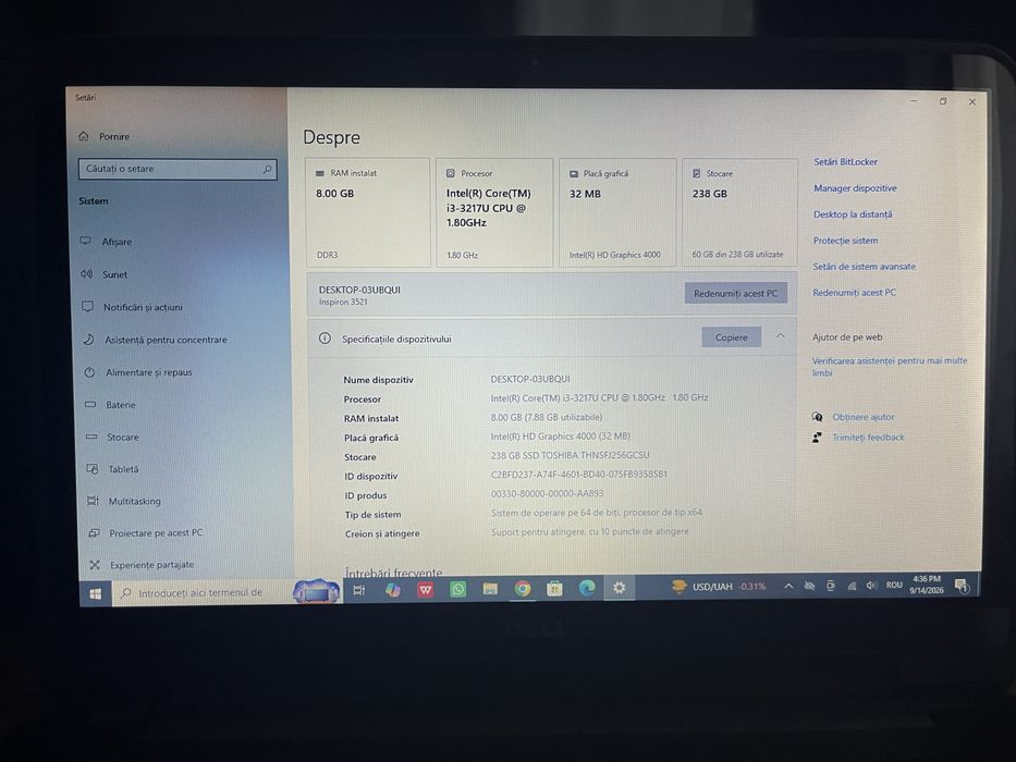 Dell Inspiron 15 3521 Touchscreen – i3 / 8GB RAM / SSD 240GB