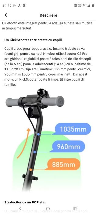 Trotineta electrica Ninebot  pt. copii