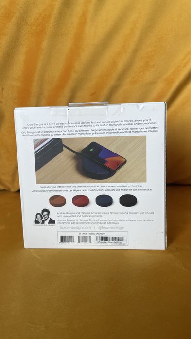 Lexon Oslo Energy + Boxa bluetooth statie incarcare wireless sigilata