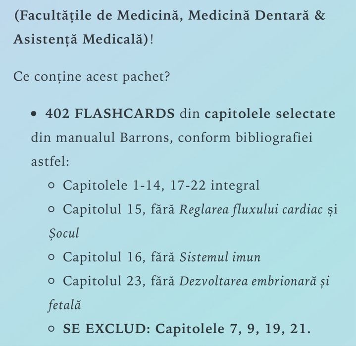 Flashcards Barrons UMF Craiova