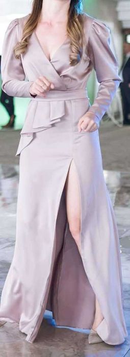 Rochie lunga de seara din matase satinata
