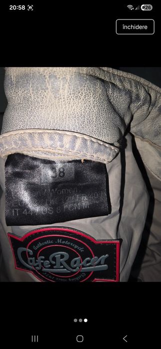 Geacă de piele biker Cafe Racer