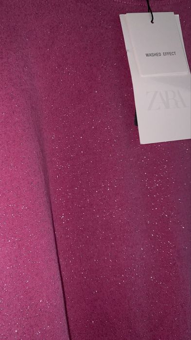 Tricou cu sclipici Zara, nou cu etichetă, mărimea M.