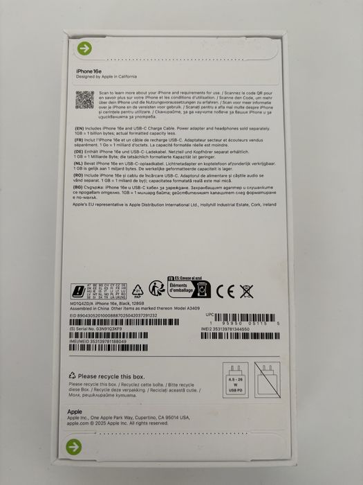 iPhone 16e 128GB Black – NOU SIGILAT – Garanție iSTYLE 2 ani