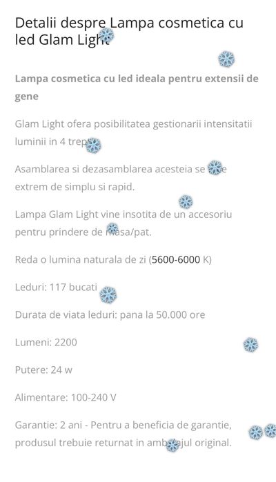 Lampa cosmetica cu led Glam Light + stativ reglabil , noi