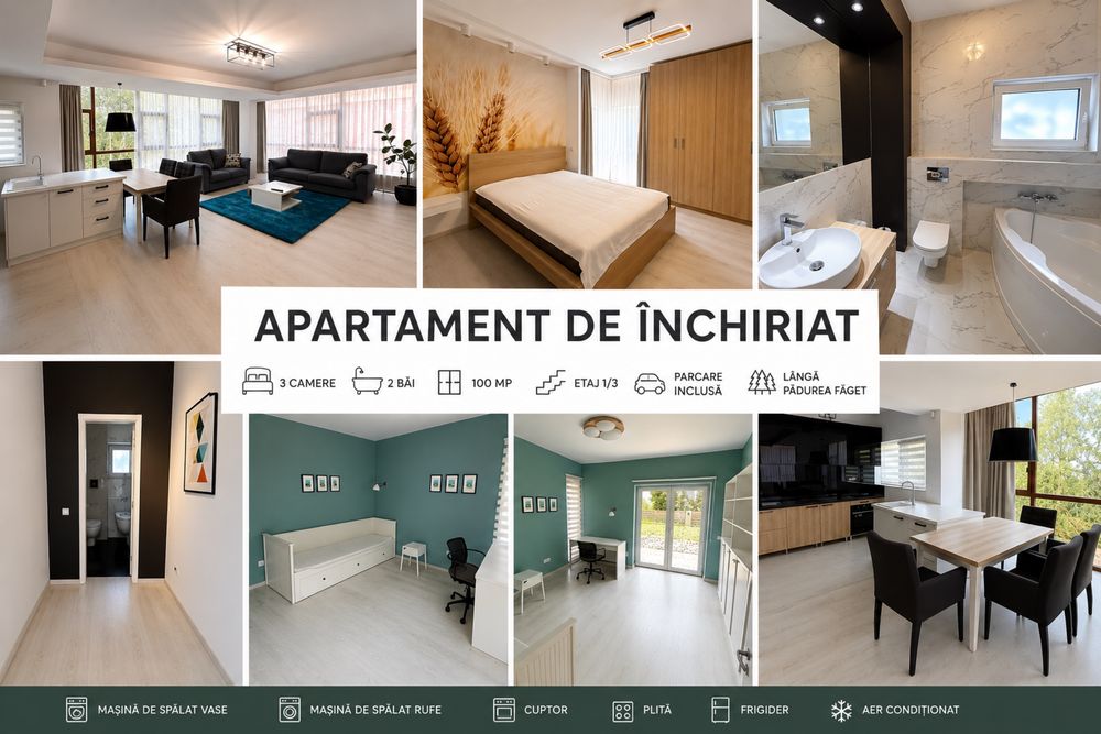 Apartament premium cu 3 camere de inchiriat
