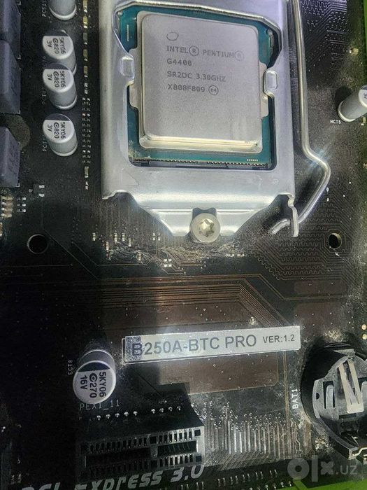 плата B250A btc Pro DDR4+CPU G4400