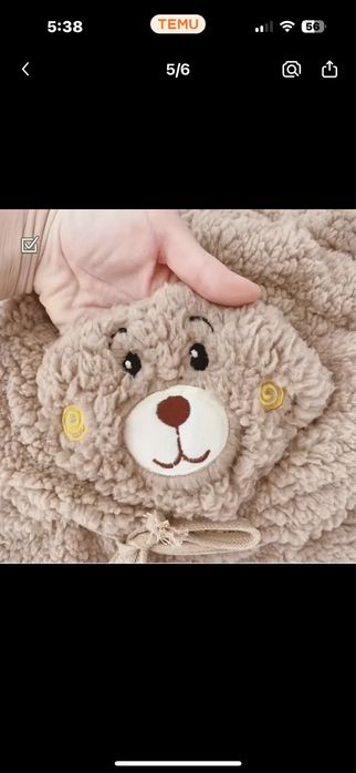 Caciula gluga si fular 3 in 1 model ursulet