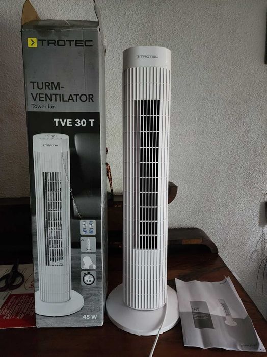 Raport Excelent Calitate-Preț! Ventilator turn Trotec TVE 30 T, Debit 1787 m3 / h, Consum 45 W/h, Timer, 3 trepte