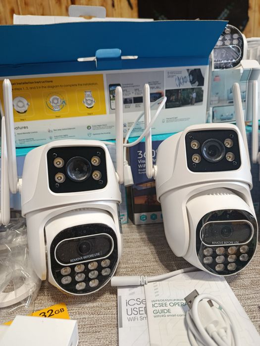 Нови wi-fi Камери с ДВОЕН ОБЕКТИВ 2 в 1