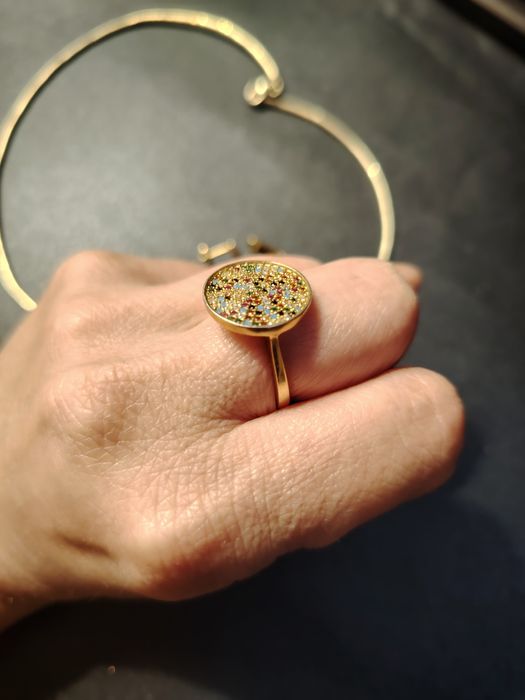 Комплект сребърни бижута с 18к позлата