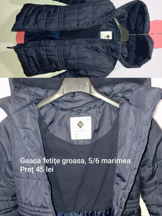 Geaca groasa fetițe,mărimea 5/6 ani